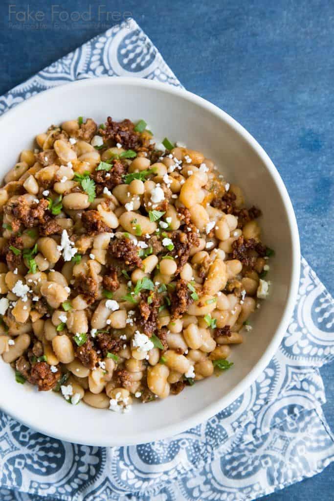 Baked Peruano Beans With Mexican Chorizo