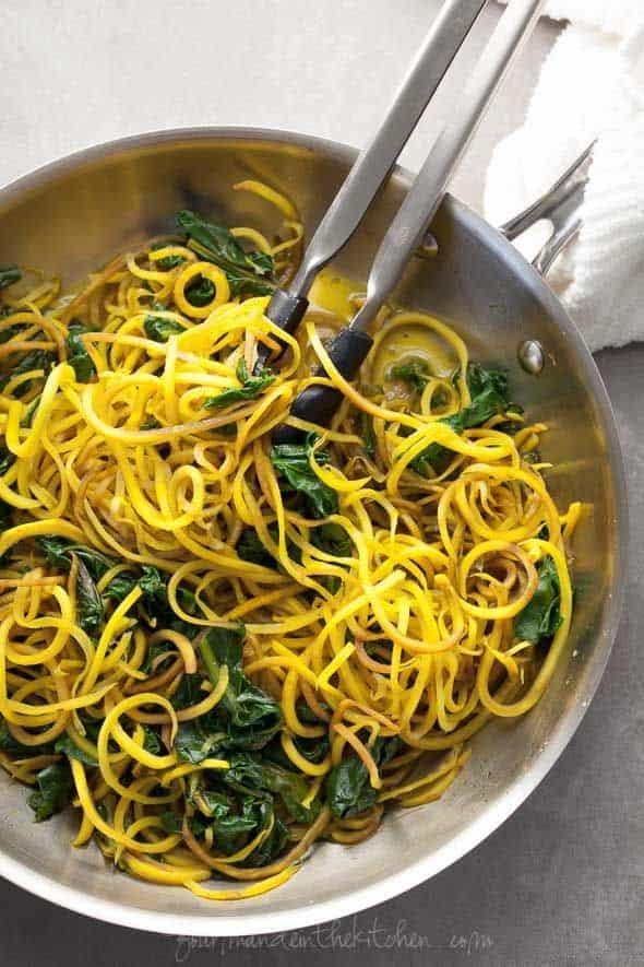 Beet Noodles With Cilantro Tahini Sauce