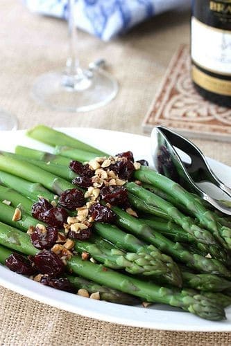 Asparagus With Hazelnuts & Dried Cherries