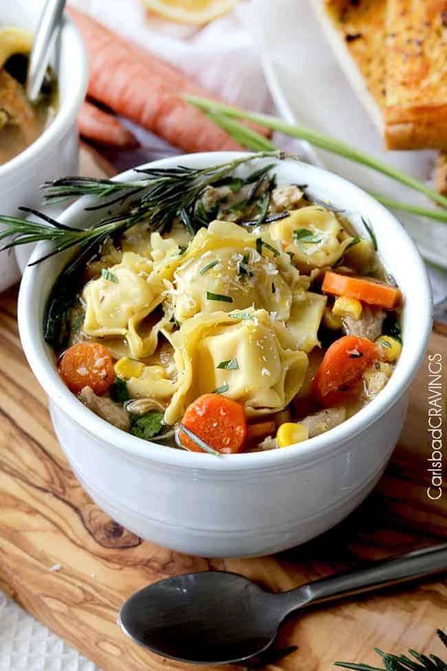 Lemon Chicken Tortellini Soup