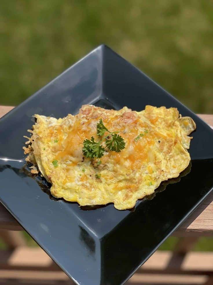 Lion’s Mane Mushroom Ham And Cheese Omelette