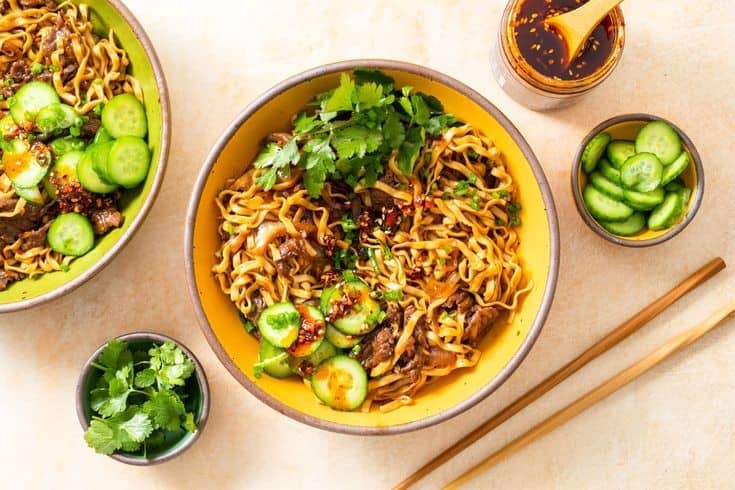 20-Minute Hot Honey Beef Noodles