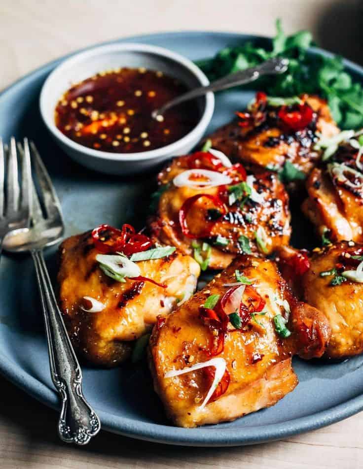 Hot Honey Grilled Chicken Thighs