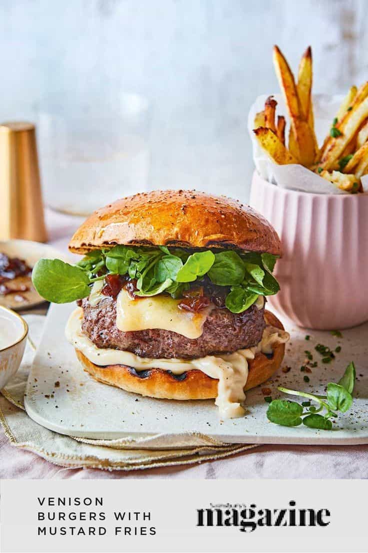 Venison Burgers With Mustard Fries