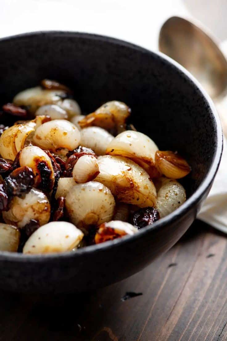 Braised Cipollini Onions With Dried Cherries