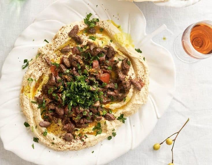 Turkish-Spiced Chicken Hearts With Hummus