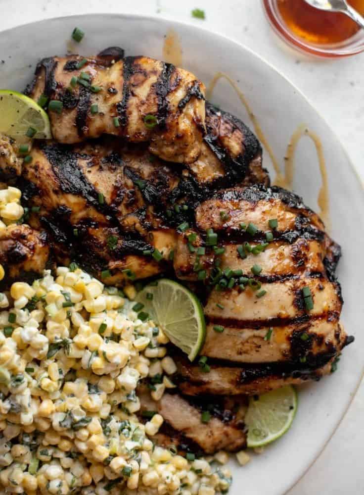 Grilled Hot Honey Chicken With Sweet Corn Salad