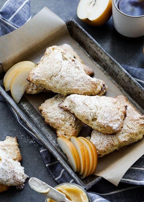 Asian Pear Scones With Miso Honey Butter