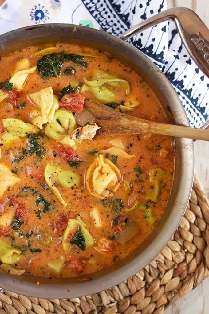 Creamy Tuscan Chicken Tortellini Soup