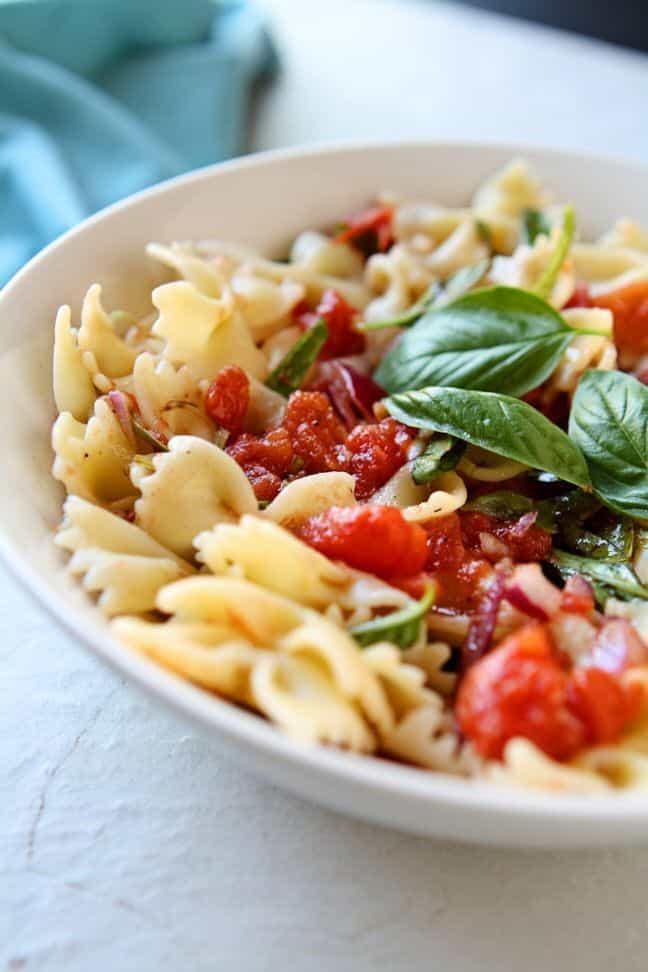 Bow Tie Pasta With Simple Tomato Sauce