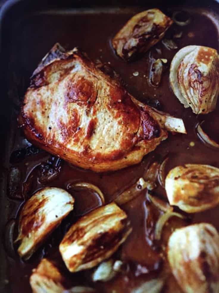 Roasted Veal Chops And Fennel In Marsala