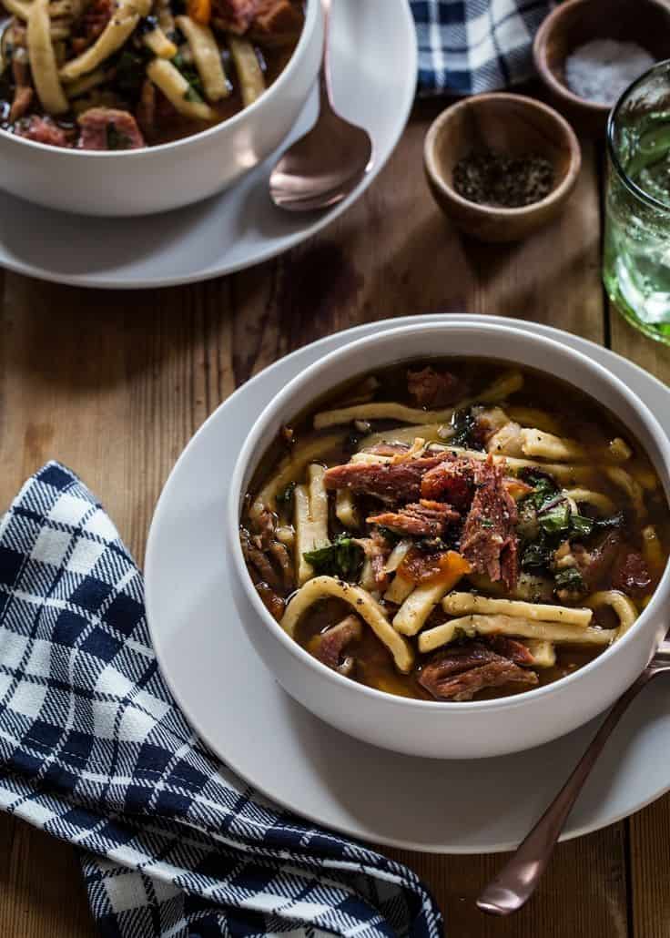 Slow Cooker Ham Noodle Soup