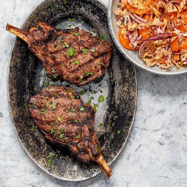 Herbed Veal Chops With Radicchio Salad