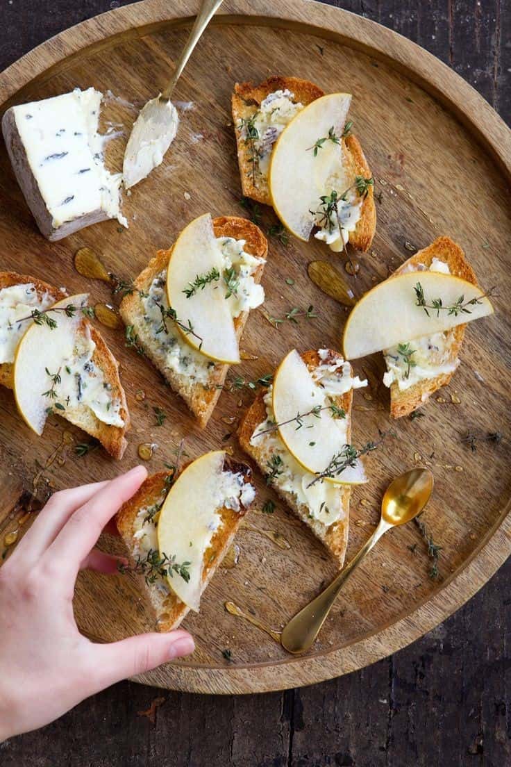 Blue Cheese & Asian Pear Tartines