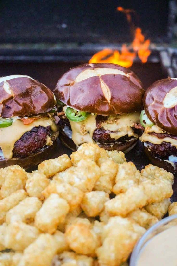 Smoked Venison Burgers With Beer Cheese