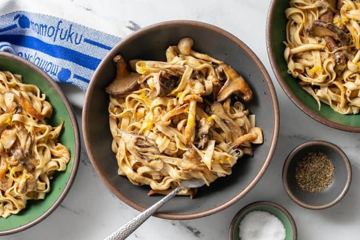 Creamy Miso Noodles With Charred Mushrooms