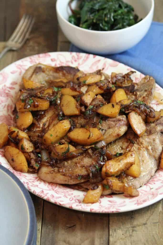 Pork Chops With Asian Pear And Caramelized Onion