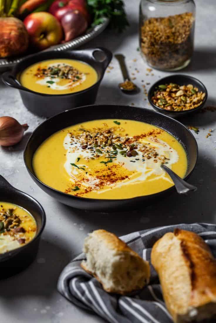 Creamy Roasted Golden Beet And Apple Soup