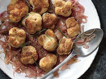 Roasted Lion’s Mane Mushrooms & Sherried Shallots