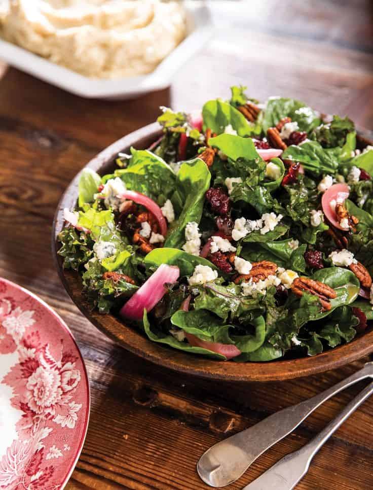 Spinach, Kale, And Dried Cherry Salad