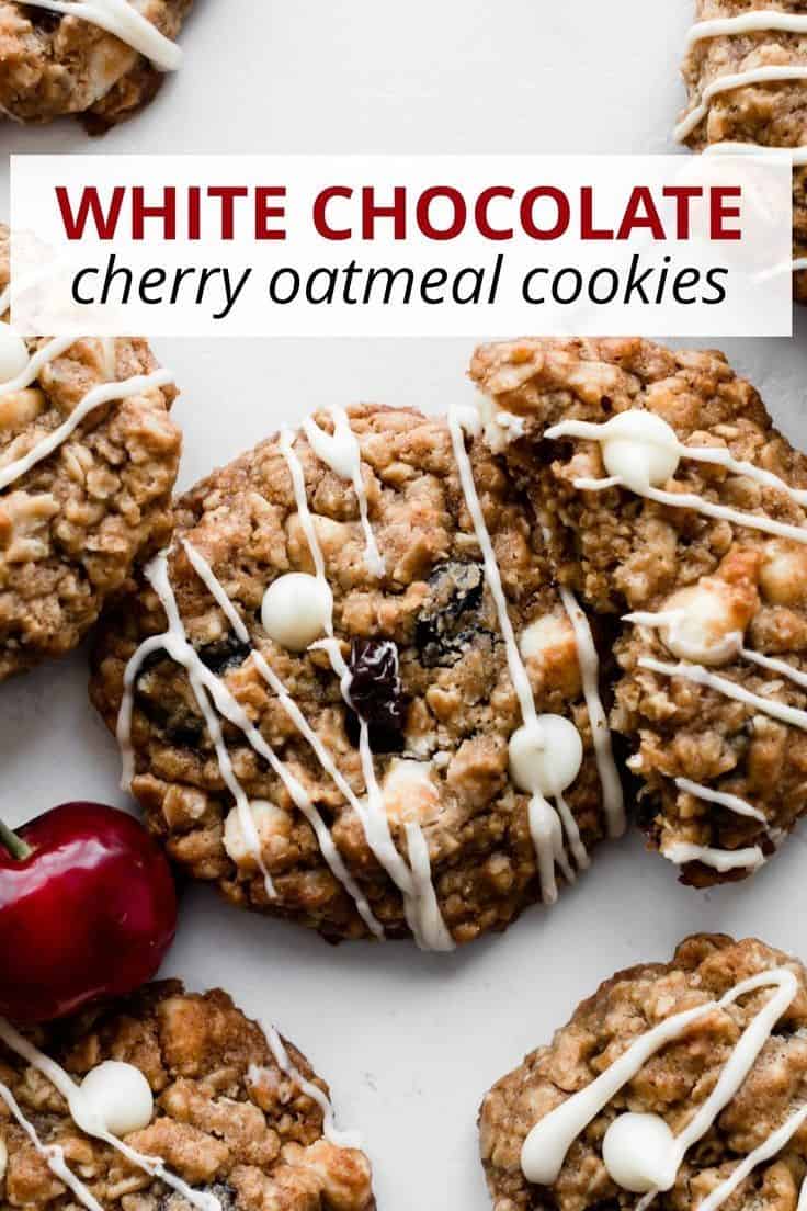 White Chocolate Chip Cherry Oatmeal Cookies