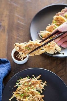 Korean Enoki Mushroom Pancakes