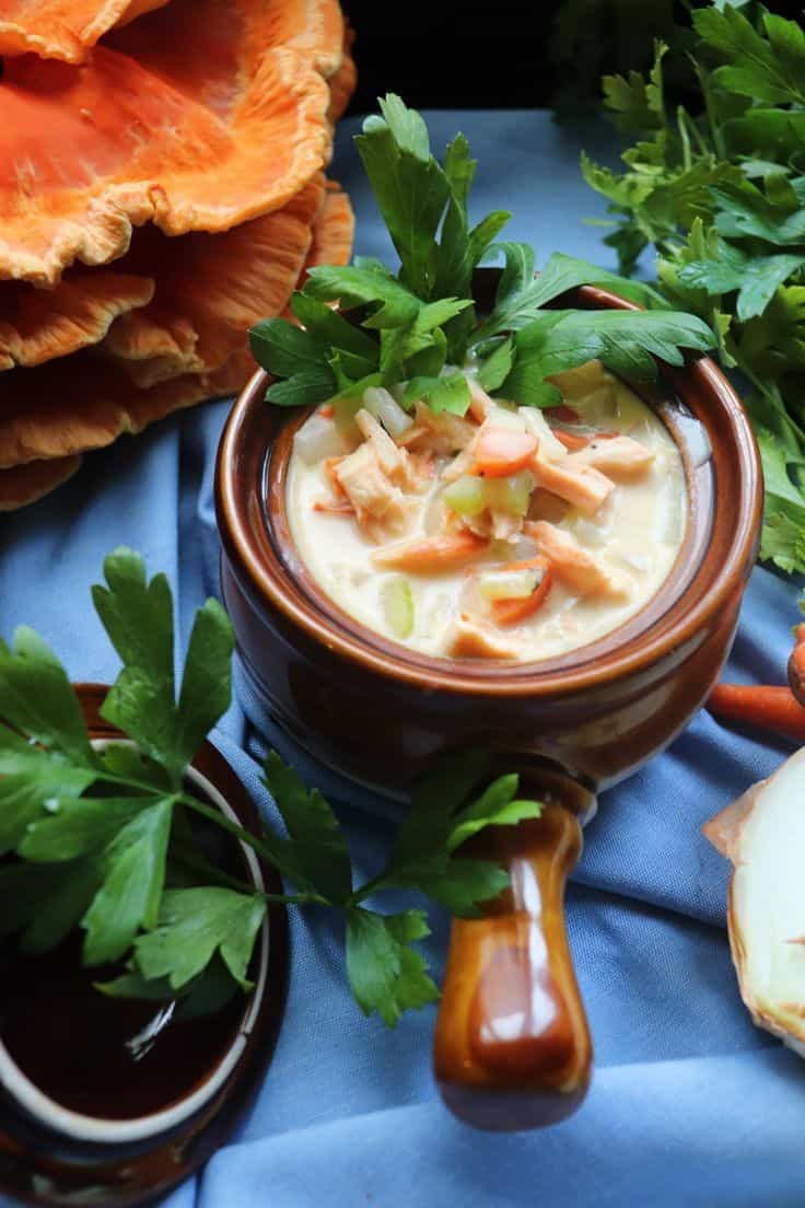 Cream Of Chicken Of The Woods Mushroom Soup