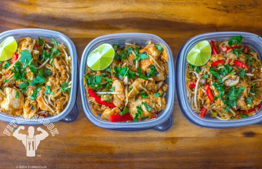 Healthy Chicken Pad Thai Meal Prep