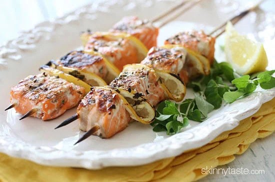 Grilled Salmon Kebabs