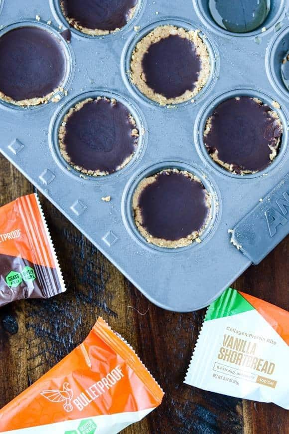 Paleo Shortbread Chocolate Cups {Grain-Free, Sugar-Free}