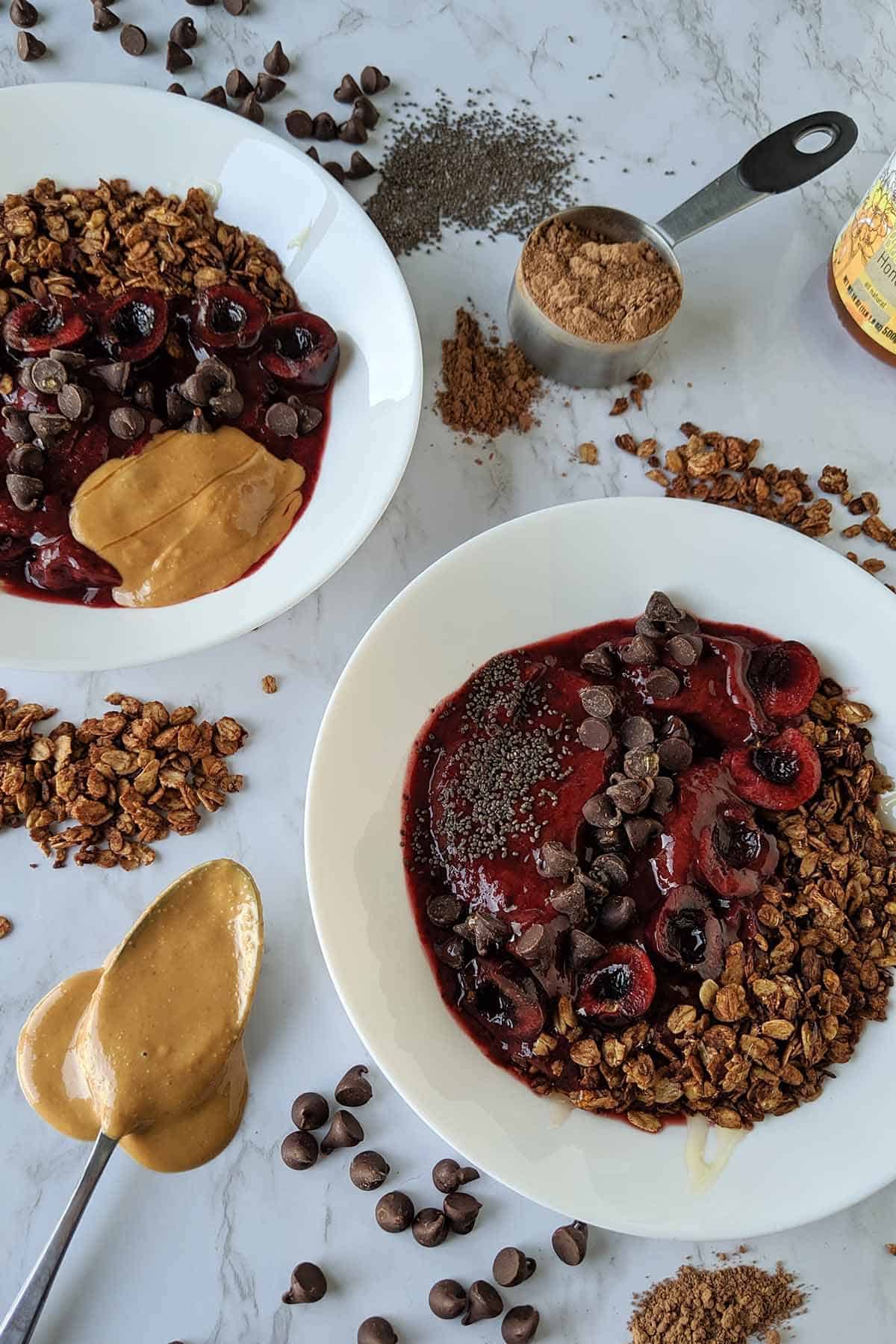 Cherry Chocolate Granola Smoothie Bowl