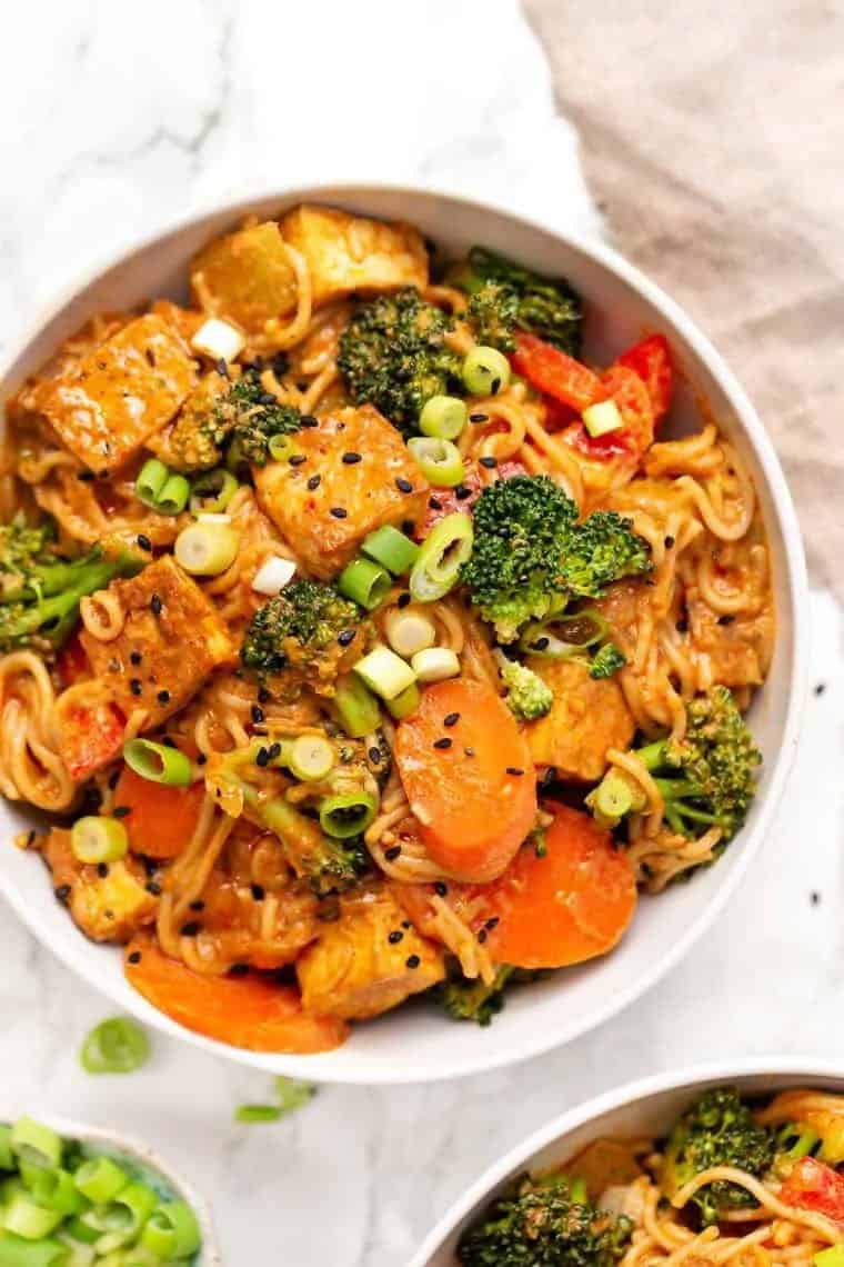 Vegan Red Curry Noodle Bowls