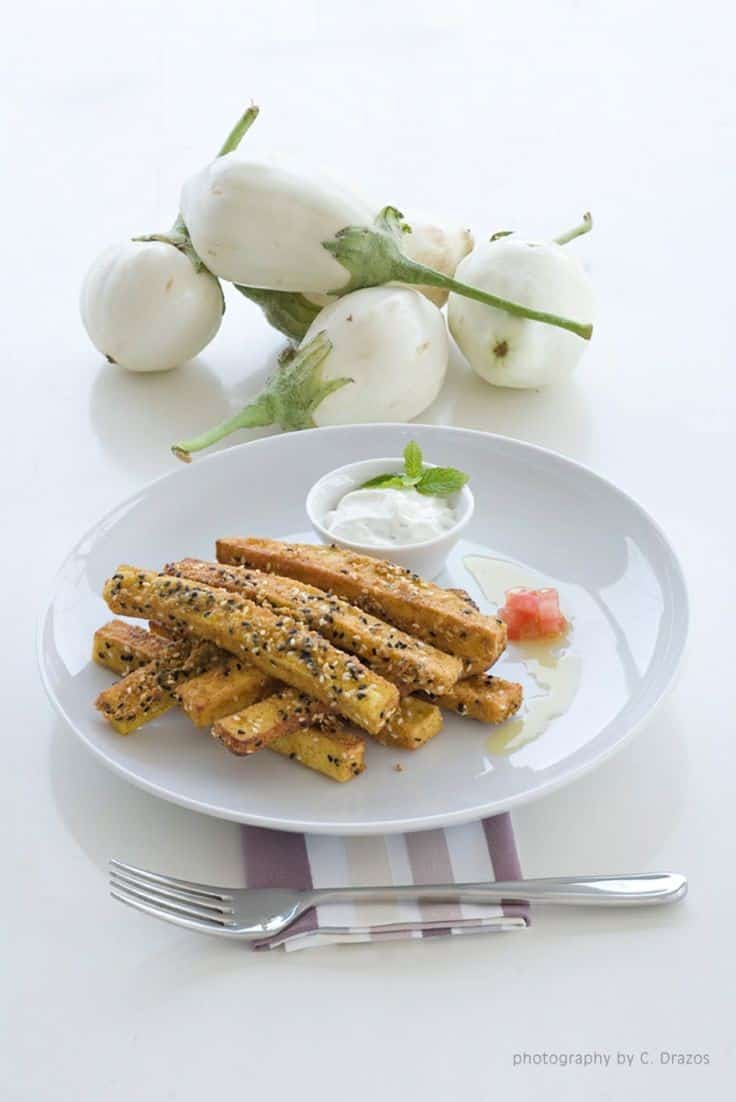 White Eggplants In A Sesame And Spices Crust