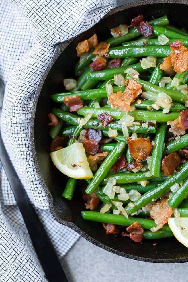 Green Beans With Bacon, Garlic, And Onion