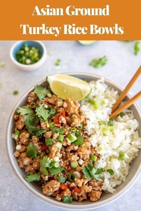 Asian Ground Turkey Rice Bowl