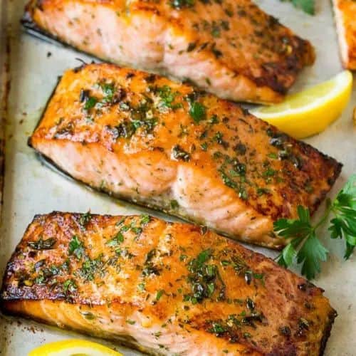 Baked Salmon with Dill Sauce