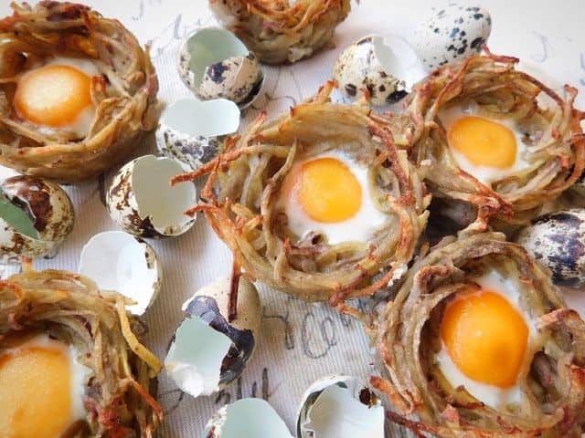 Potato Rosti And Quail Egg Easter Nests