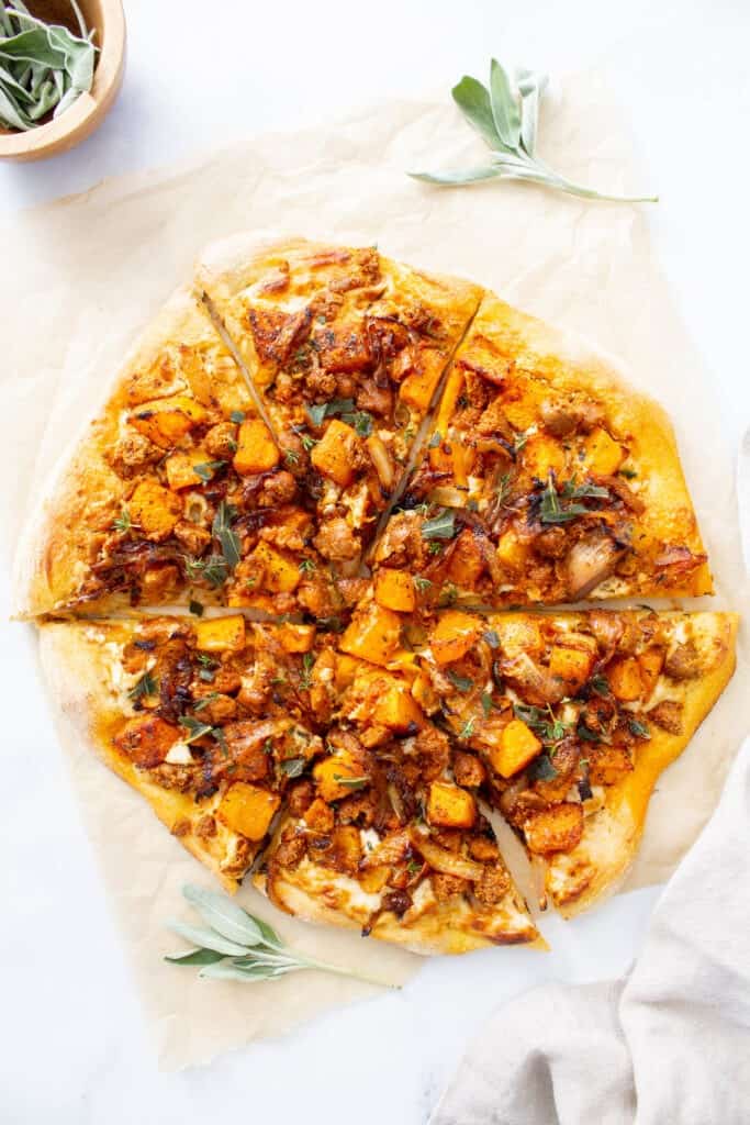 Vegan Butternut Squash and Sausage Pizza