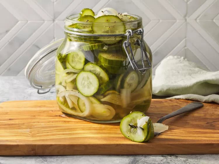 Quick-Pickle Cucumbers And Onions