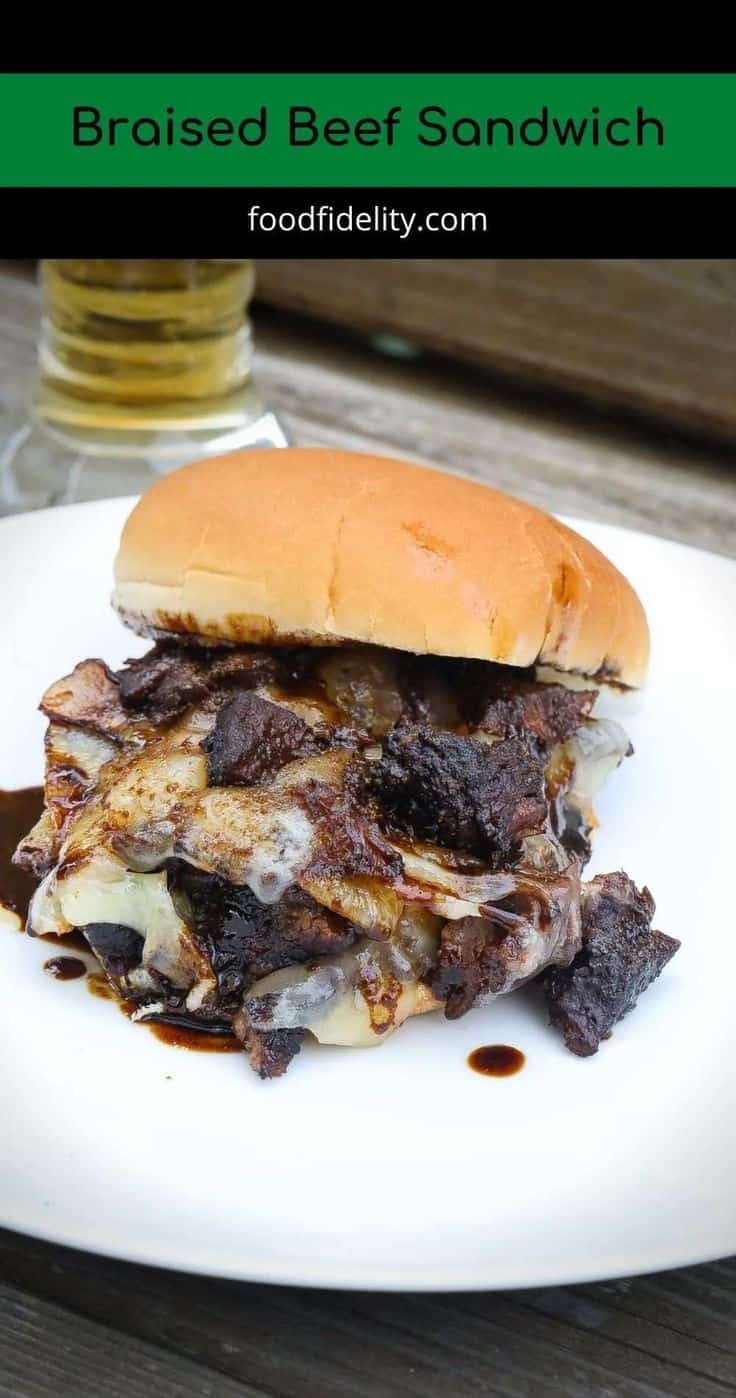 Beef Neck Bones Sandwich With Caramelized Onions And Beer Sauce