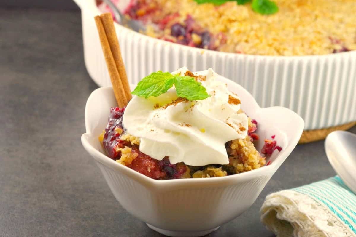 Triple berry crumble