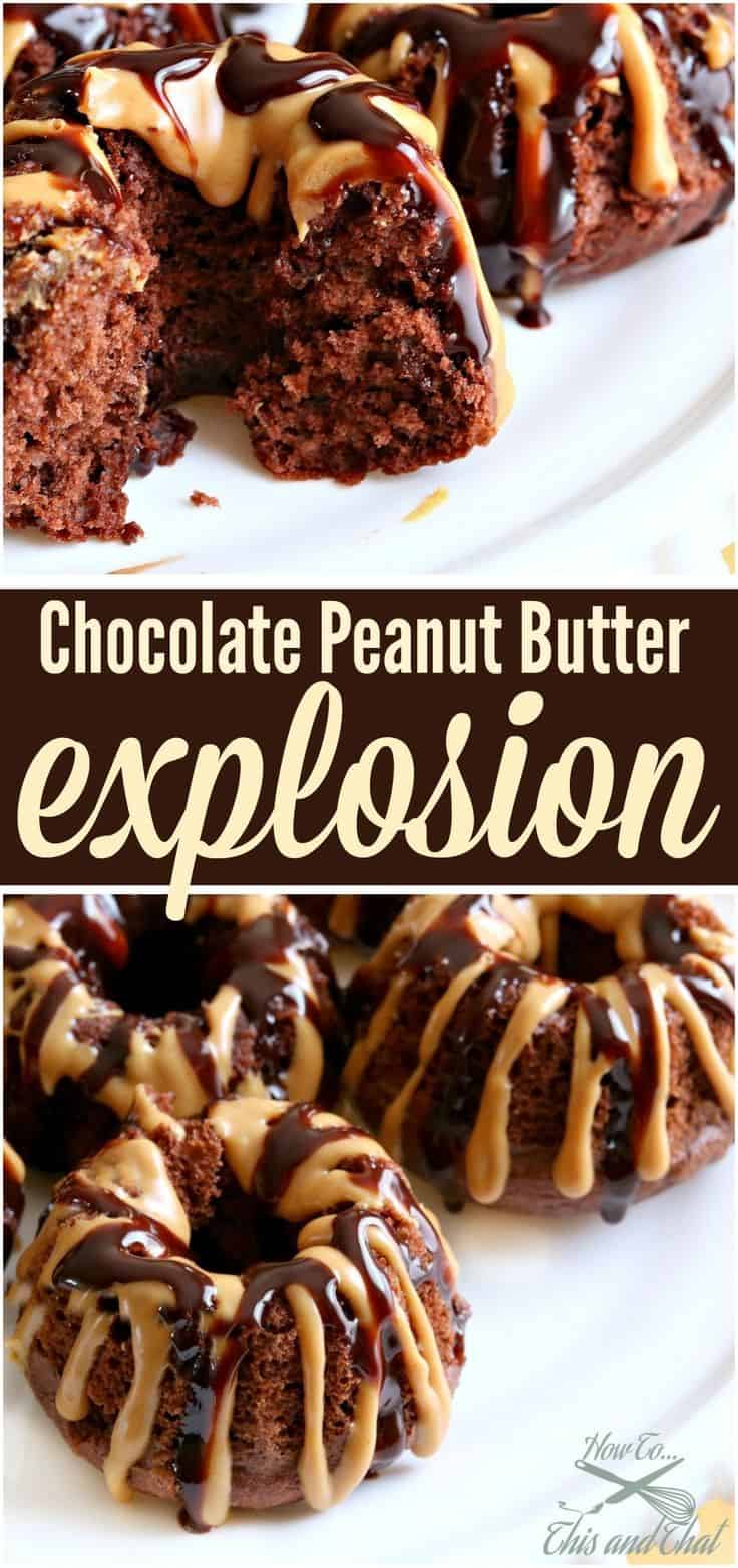 Chocolate Peanut Butter Bundt Cakes