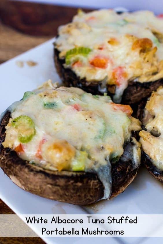 White Albacore Tuna Stuffed Portabella Mushrooms