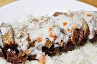 Goose Breast With Rosemary Mushroom Cream Sauce