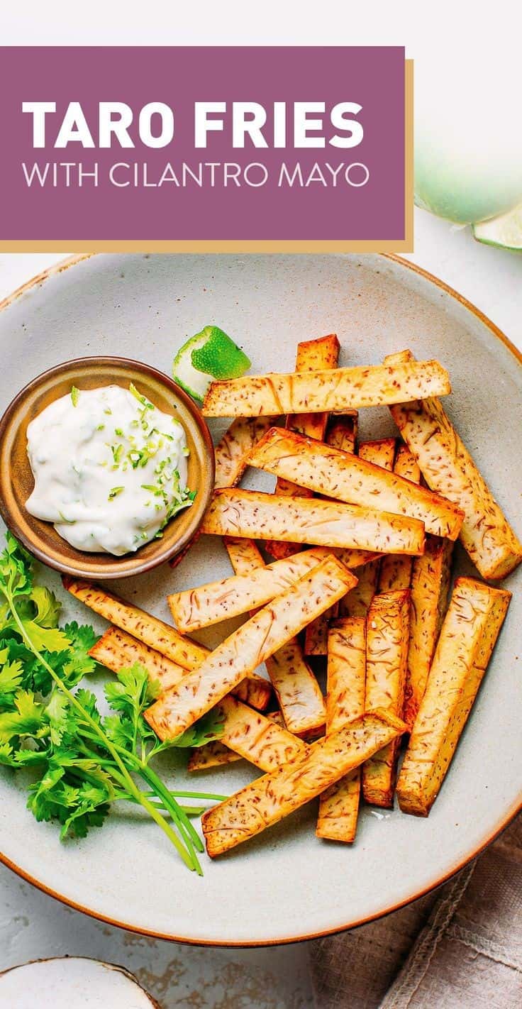 Taro Fries With Cilantro Mayo