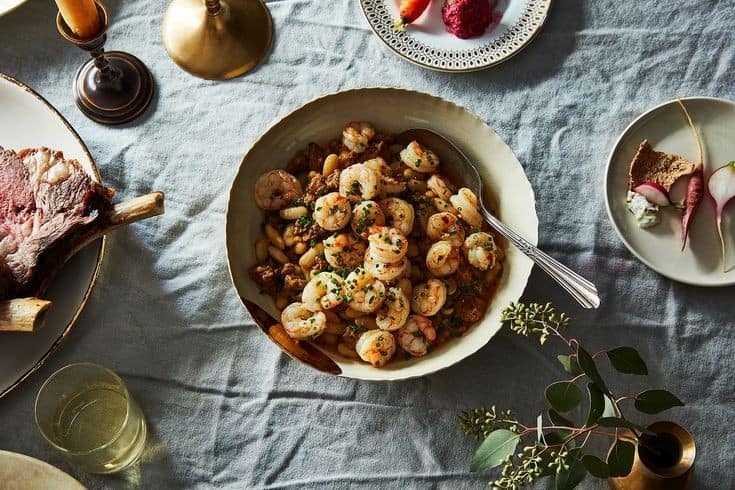 Stewed Cannellini Beans With Chorizo And Confit Rock Shrimp