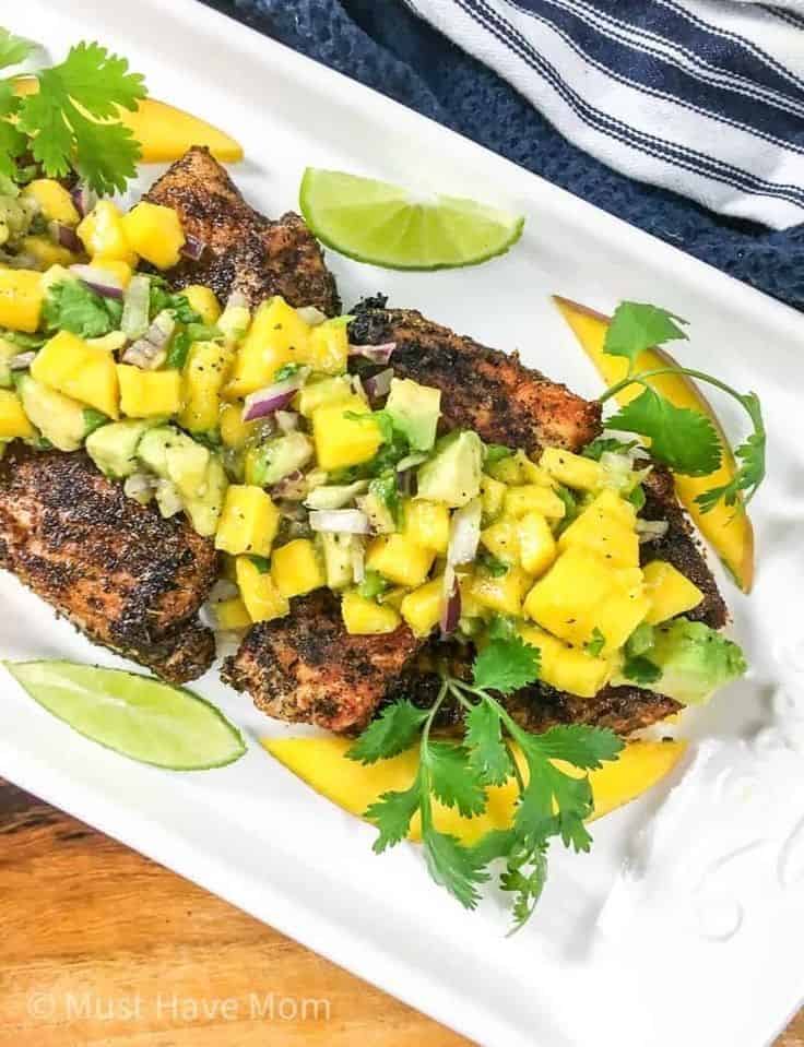 Cajun Yellowtail Snapper Recipe With Mango Avocado Chutney