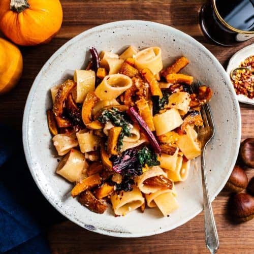 Pan-Roasted Honeynut Squash With Creamy Garlicky Pasta