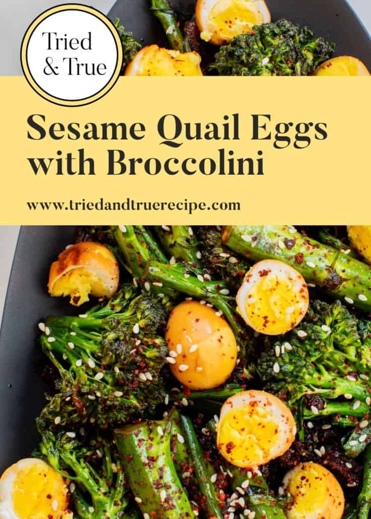 Sesame Quail Eggs With Broccolini