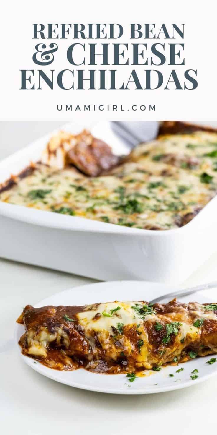 Refried Bean And Cheese Enchiladas